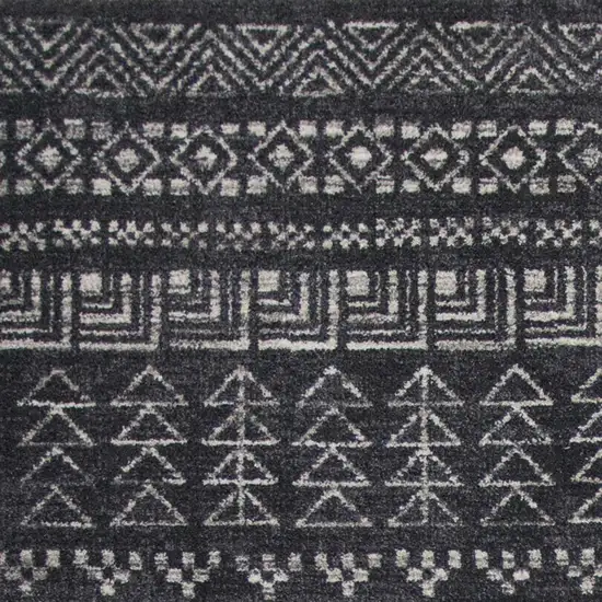 Charcoal Grey Machine Woven Bohemian Tribal Indoor Area Rug Photo 2