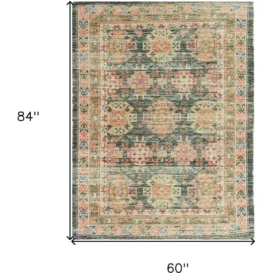 5'X7' Charcoal Hand Woven Traditional Indoor Area Rug Photo 3