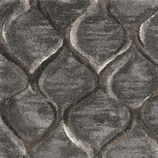 Charcoal Machine Woven Ogee Indoor Area Rug Photo 3