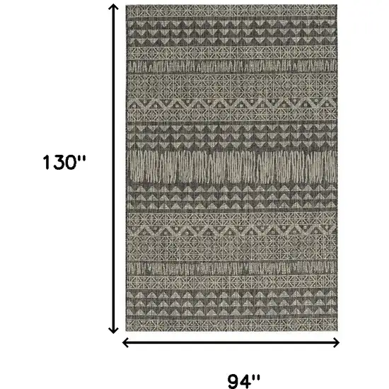 Charcoal Machine Woven Uv Treated Tribal Indoor Outdoor Area Rug Photo 3