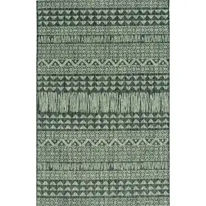 Photo of Charcoal Machine Woven UV Treated Tribal Indoor Outdoor Area Rug