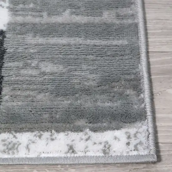 Charcoal Patchwork Power Loom Stain Resistant Area Rug Photo 3