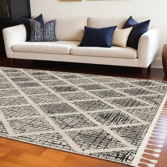 94 X 130 Charcoal Polyester Rug Photo 1