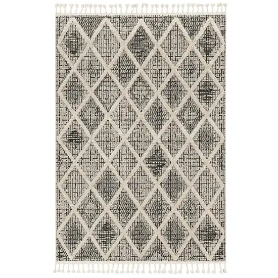 94 X 130 Charcoal Polyester Rug Photo 2