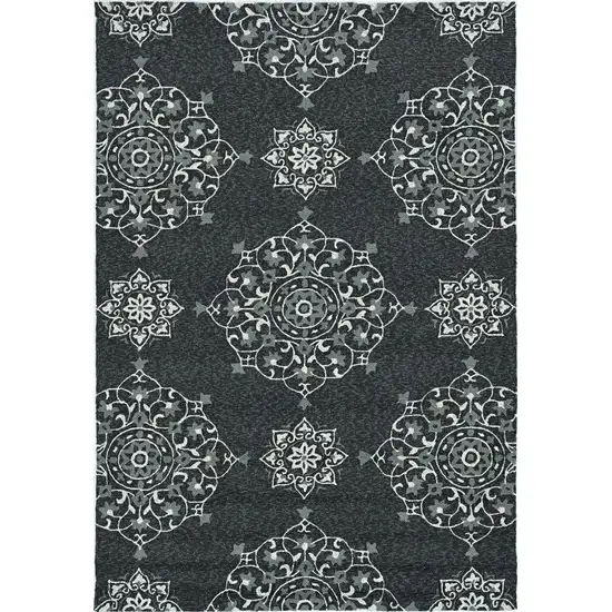 Charcoal Polypropylene Accent Rug Photo 1
