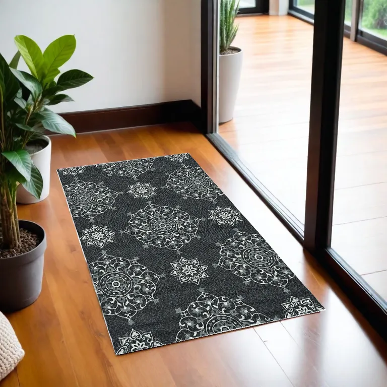 Charcoal Polypropylene Accent Rug Photo 3