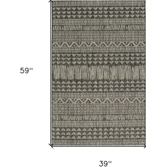 Charcoal Tribal Area Rug Photo 3