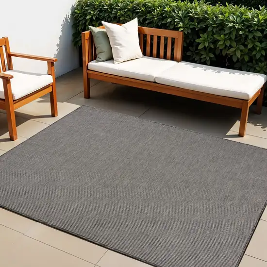 Charcoal Indoor Outdoor Area Rug Photo 1