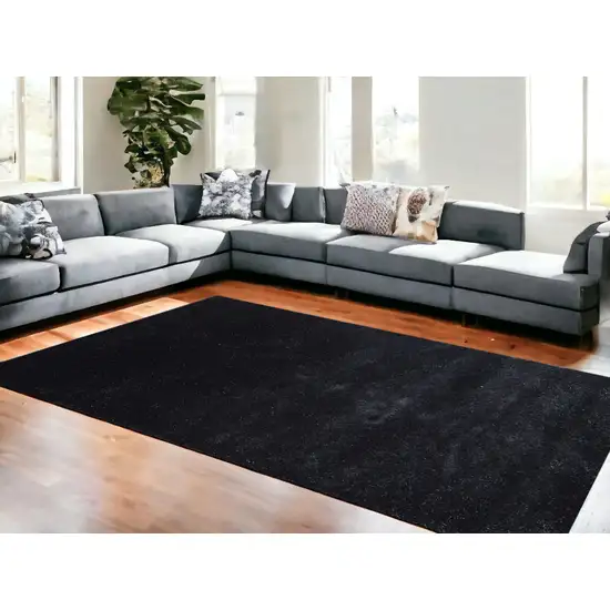 Charcoal Shag Hand Tufted Area Rug Photo 1