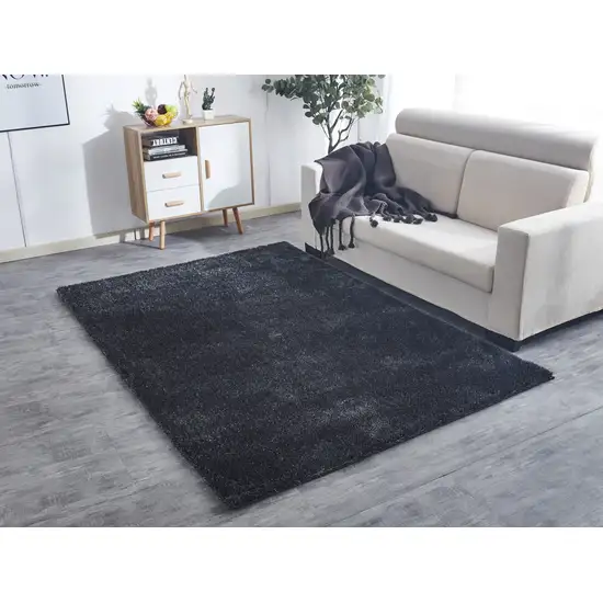 Charcoal Shag Hand Tufted Area Rug Photo 5