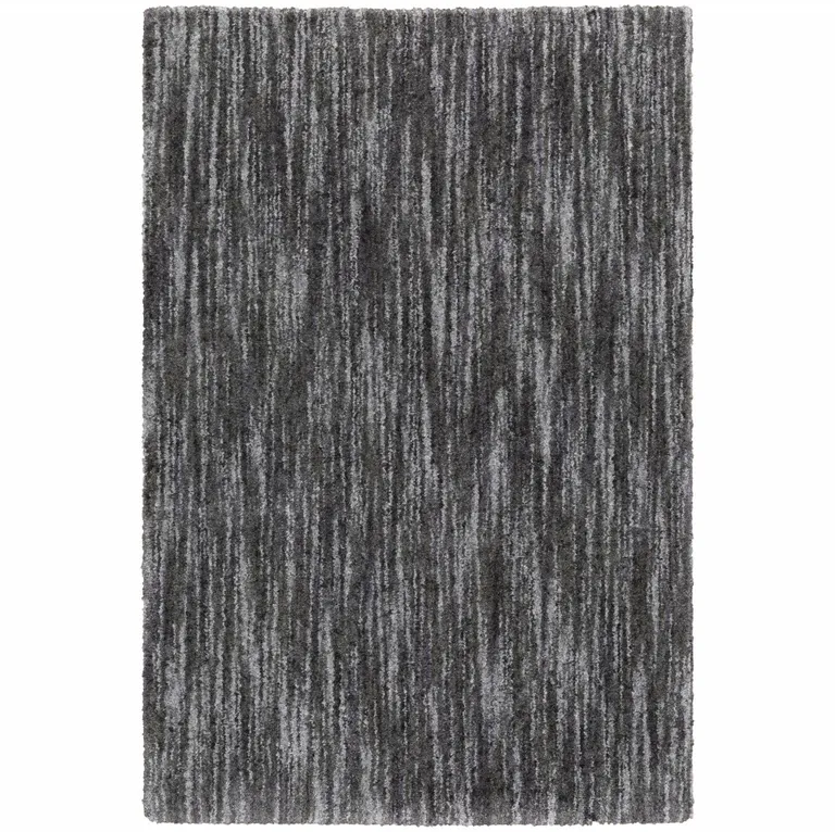 Charcoal Shag Power Loom Stain Resistant Area Rug Photo 1