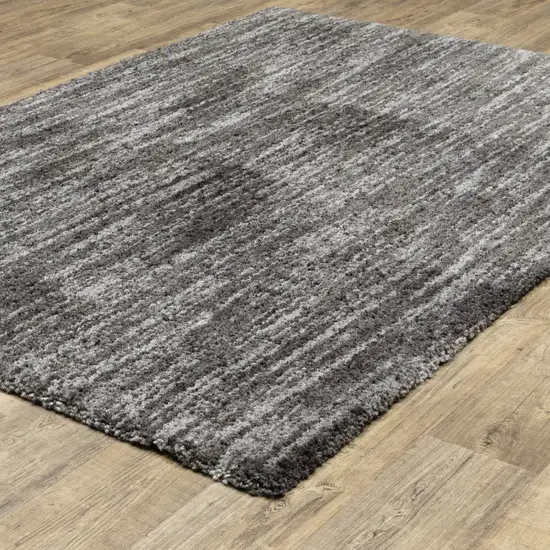 Charcoal Shag Power Loom Stain Resistant Area Rug Photo 4