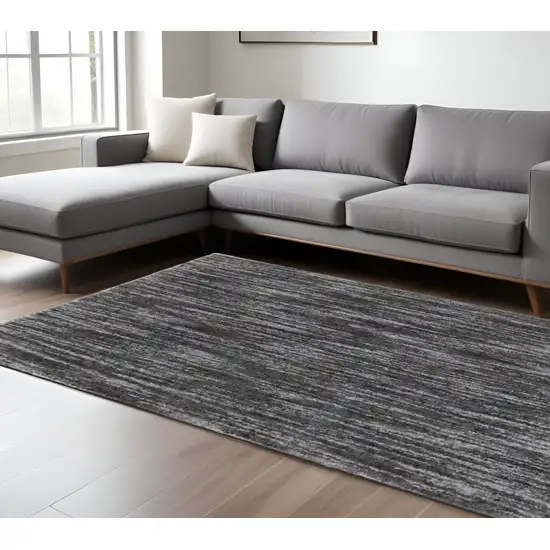 Charcoal Shag Power Loom Area Rug Photo 1