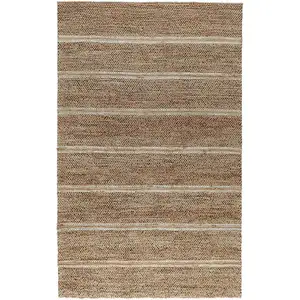 Photo of Charcoal Striped Hand Woven Area Rug