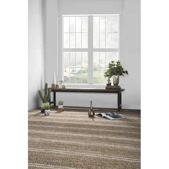 Charcoal Striped Hand Woven Area Rug Photo 5