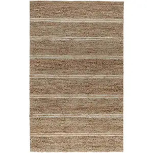 Photo of Charcoal Striped Hand Woven Area Rug