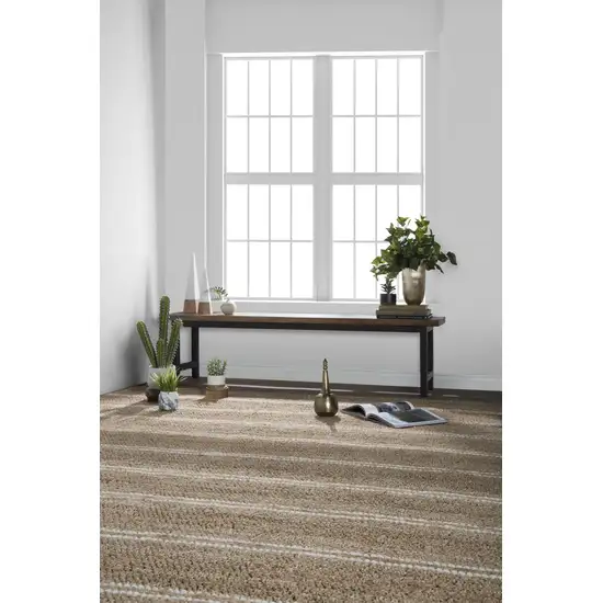 Charcoal Striped Hand Woven Area Rug Photo 6