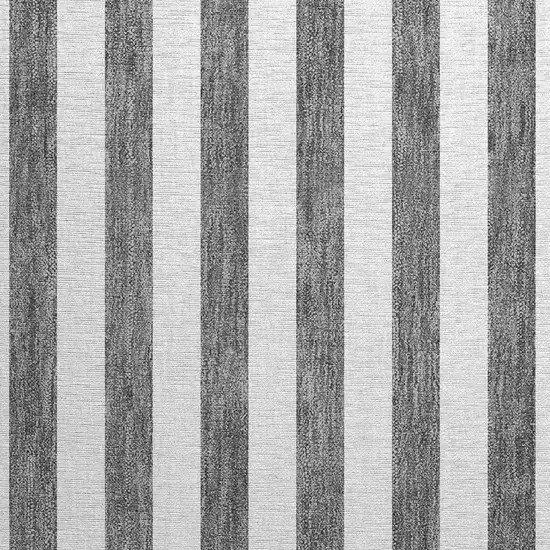 Charcoal Striped Washable Non Skid Indoor Outdoor Area Rug Photo 6