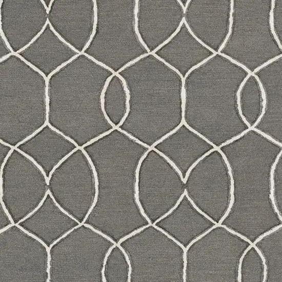 Charcoal Trellis Wool Indoor Area Rug Photo 4