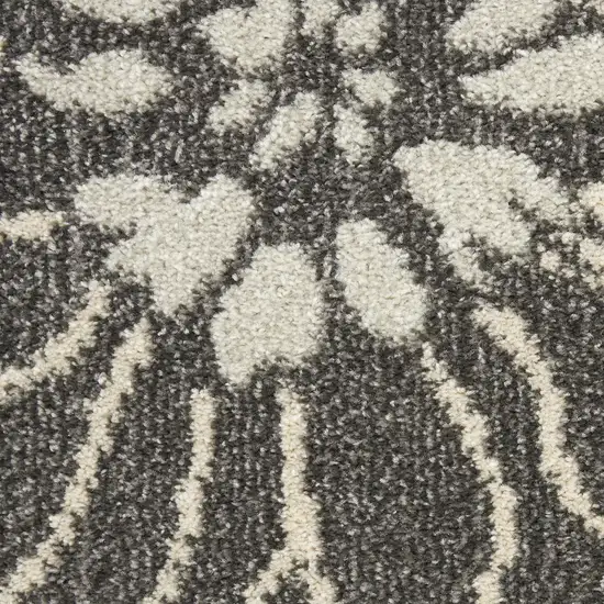 Blue And Gray Floral Power Loom Area Rug Photo 3