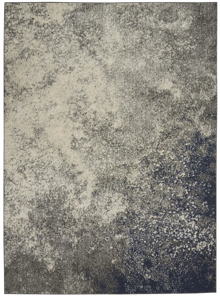 Charcoal and Ivory Abstract Area Rug Photo 1