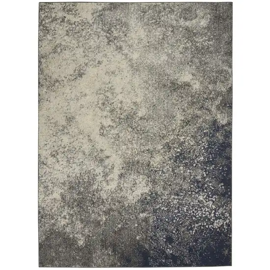 Charcoal and Ivory Abstract Area Rug Photo 1