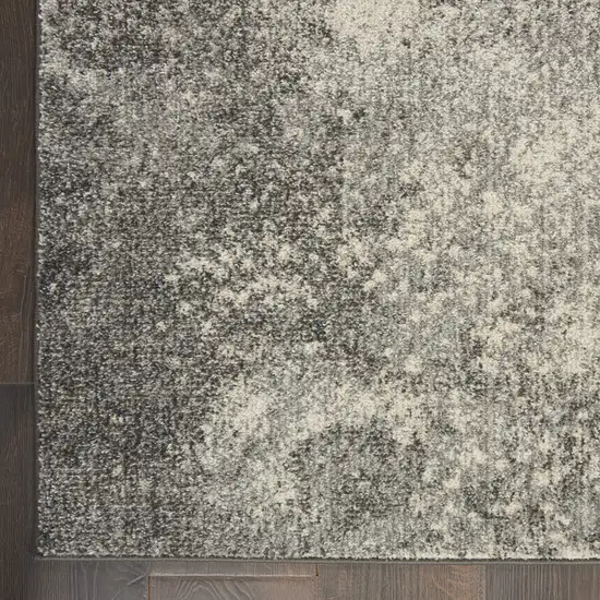 Gray And Ivory Abstract Area Rug Photo 6