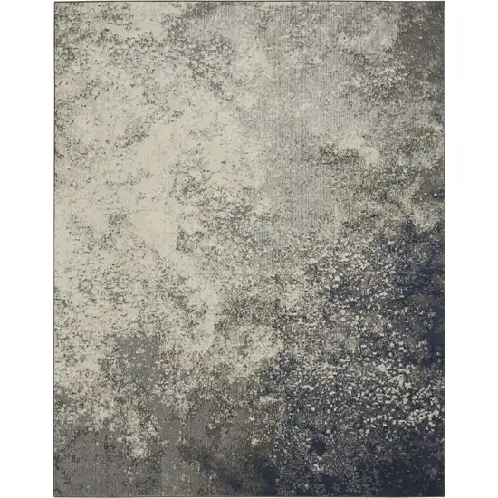 Gray And Ivory Abstract Area Rug Photo 3