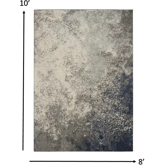 Charcoal and Ivory Abstract Area Rug Photo 4