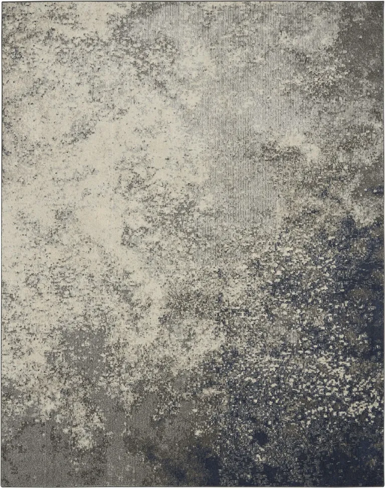 Charcoal and Ivory Abstract Area Rug Photo 1