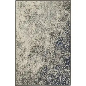 Photo of Charcoal and Ivory Abstract Scatter Rug