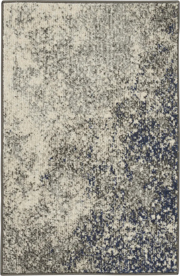 Charcoal and Ivory Abstract Scatter Rug Photo 1