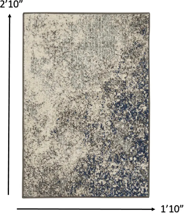 Charcoal and Ivory Abstract Scatter Rug Photo 5