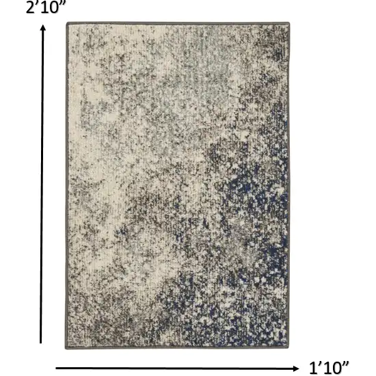 Charcoal and Ivory Abstract Scatter Rug Photo 5