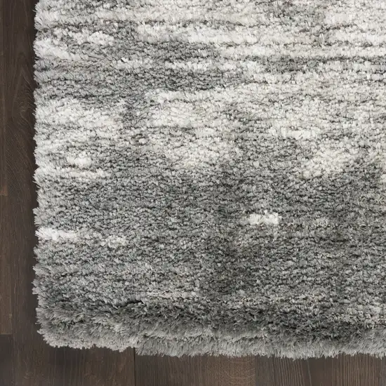 Charcoal and Ivory Abstract Shag Area Rug Photo 8