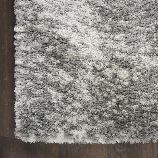 Charcoal and Ivory Abstract Shag Area Rug Photo 8