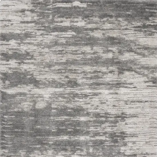 Charcoal and Ivory Abstract Shag Area Rug Photo 5