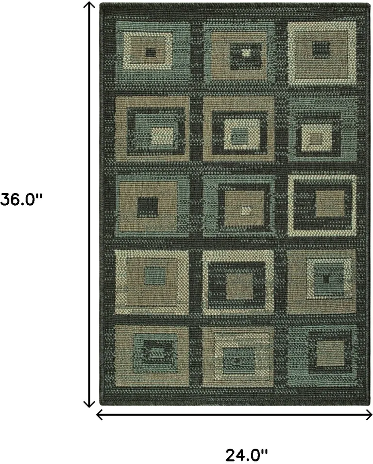 Checkered Stain Resistant Area Rug Photo 5