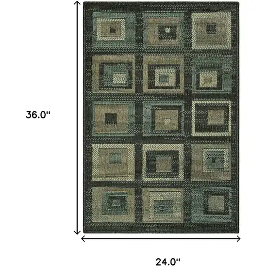 Checkered Stain Resistant Area Rug Photo 5