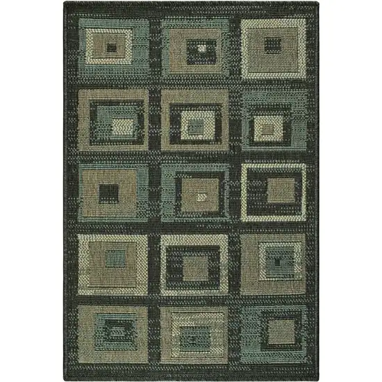 Checkered Stain Resistant Area Rug Photo 1