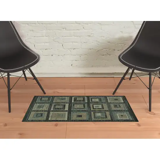 Checkered Stain Resistant Area Rug Photo 4