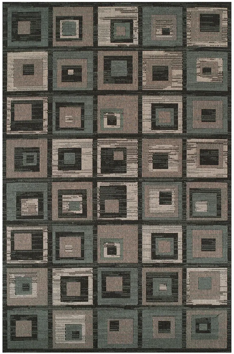 Checkered Stain Resistant Area Rug Photo 1