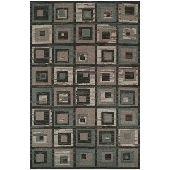 Checkered Stain Resistant Area Rug Photo 1