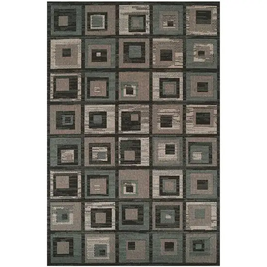 Checkered Stain Resistant Area Rug Photo 1