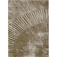 Photo of Chocolate Abstract Washable Non Skid Indoor Outdoor Area Rug