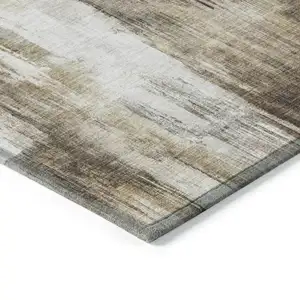 Photo of Chocolate Abstract Washable Non Skid Indoor Outdoor Area Rug