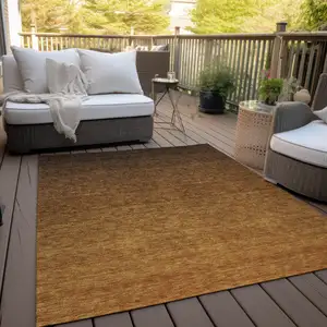 Photo of Chocolate And Brown Ombre Washable Indoor Outdoor Area Rug