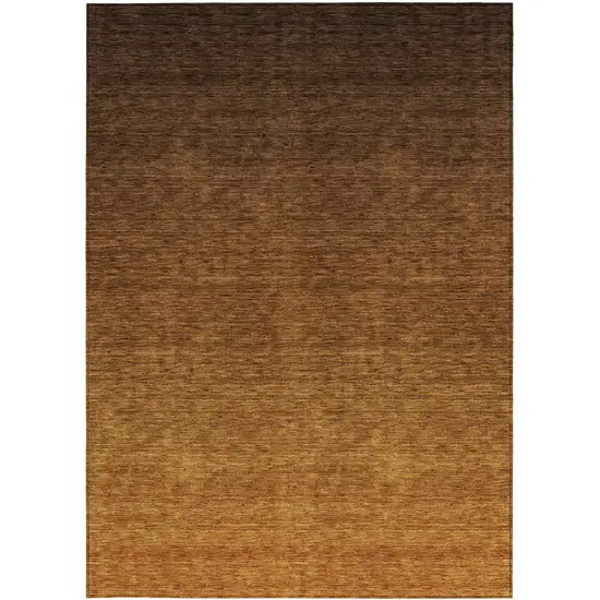 Chocolate And Brown Ombre Washable Indoor Outdoor Area Rug Photo 7