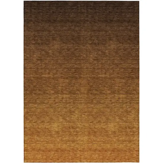 Chocolate And Brown Ombre Washable Indoor Outdoor Area Rug Photo 2