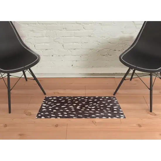 Chocolate Animal Print Washable Area Rug With UV Protection Photo 2